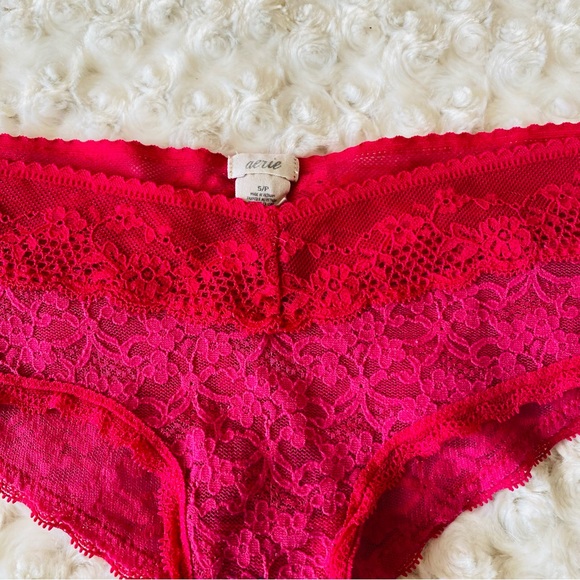Aerie Hot Pink Lace Undies Panties Size Small - Picture 2 of 5